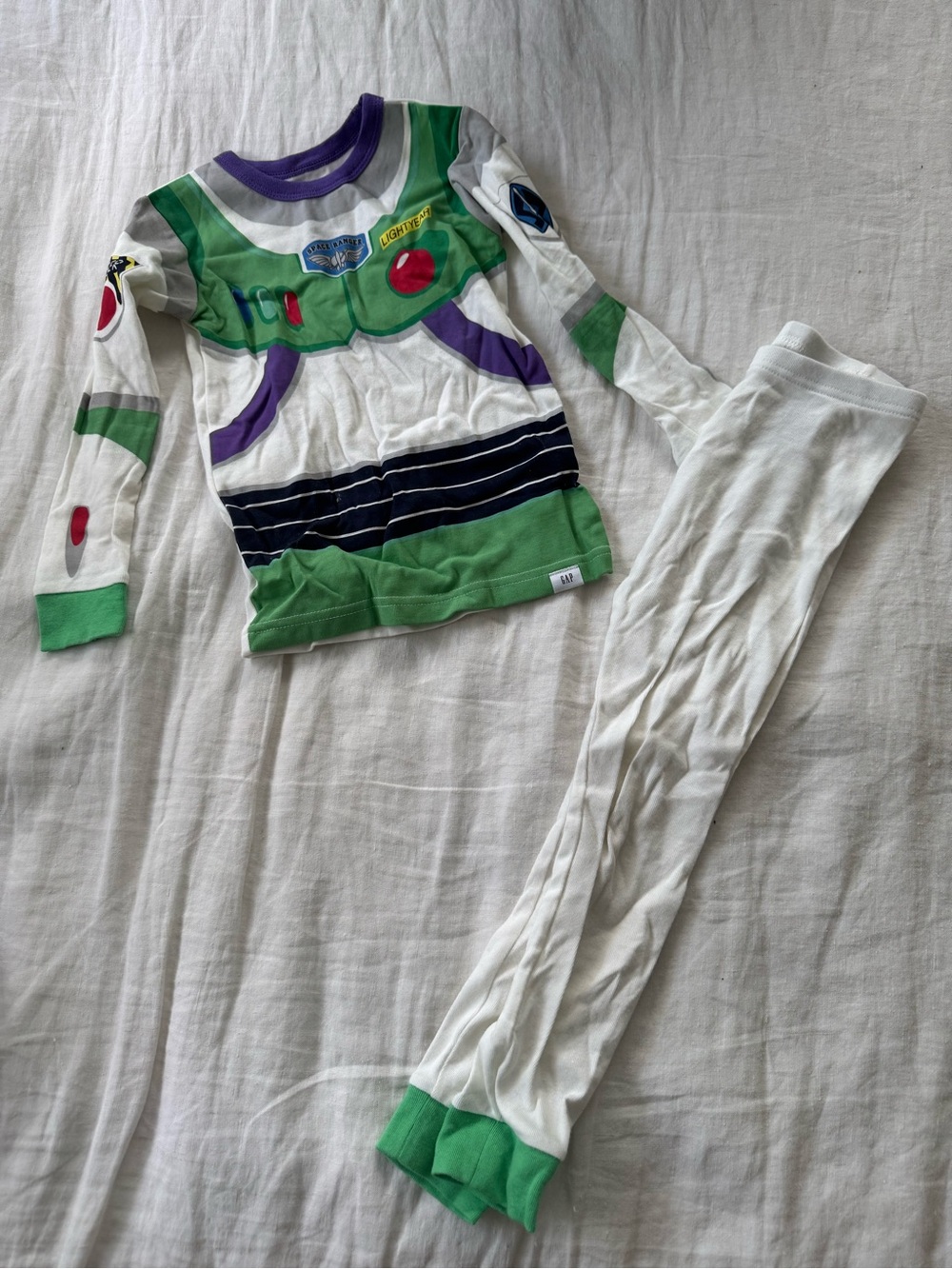 GAP Green, White & Purple Space Suit Pajama Set